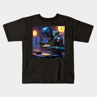 Robot eat ramen Kids T-Shirt